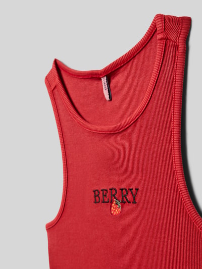 ONLY Slim Fit Tank Top aus Baumwoll-Mix Modell 'JILLY' Kirsche 2
