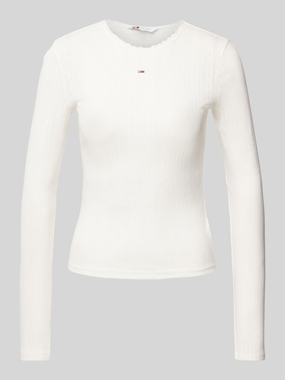 Tommy Jeans Longsleeve mit Label-Stitching Offwhite 1