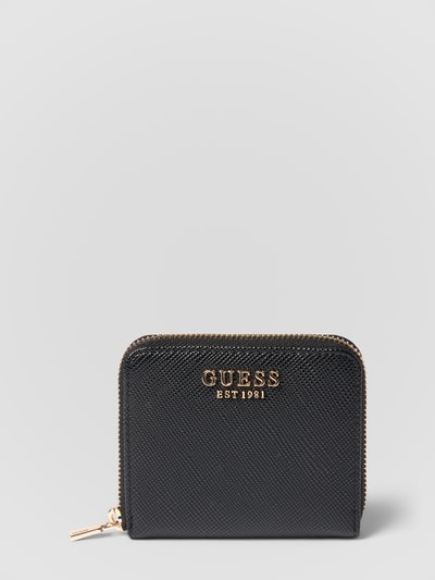 Produktfoto, Portemonnaie in Leder-Optik Modell 'Gilda' von GUESS, schwarzer Farbton, strukturierte Oberfläche, Reißverschluss, Damen Portemonnaie, Kartenfächer