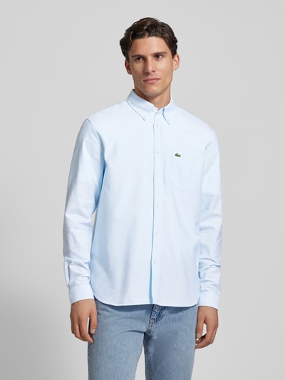 Lacoste Regular fit vrijetijdsoverhemd met logopatch Lichtblauw - 4