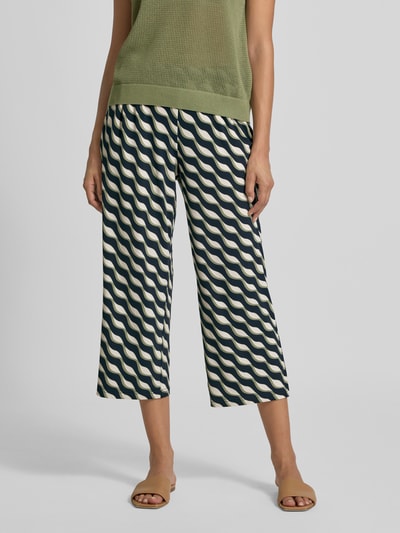 Betty Barclay Stoffen broek met verkorte pasvorm en elastische band Marineblauw - 4