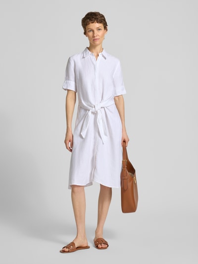 Lauren Ralph Lauren Körpernahes Blusenkleid aus reinem Leinen Weiss 1