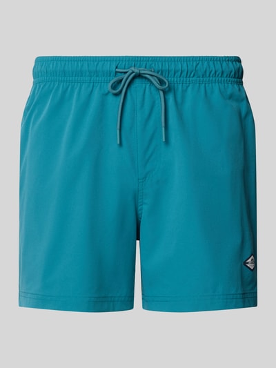 JACK & JONES Straight Fit Badeshorts mit Logo-Detail Modell 'Maui' Petrol 1
