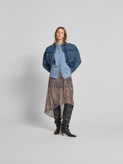 Closed Hemdbluse in Denim-Optik Hellblau 1