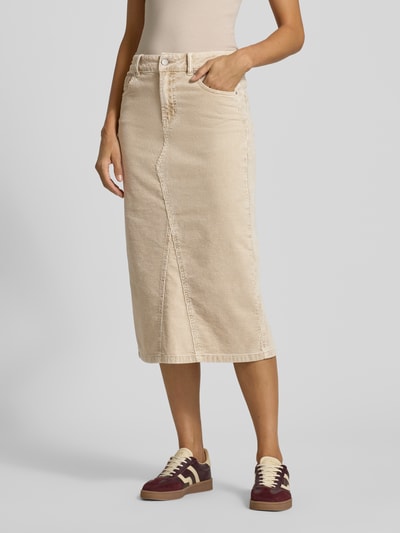 Buena Vista Midirok van corduroy met steekzakken Offwhite - 4