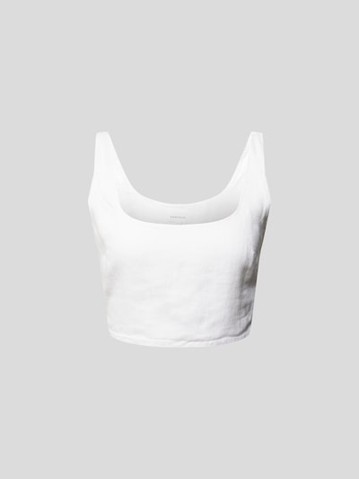 Honorine Crop Top aus Leinen Weiß 2