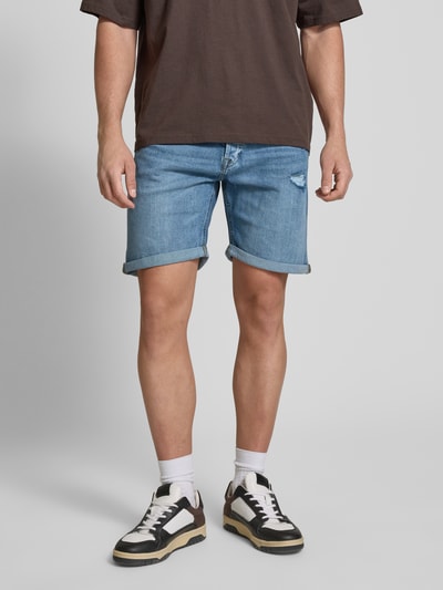 Jack & Jones Regular Fit Jeansshorts im 5-Pocket-Design Modell 'RICK' Hellblau 4