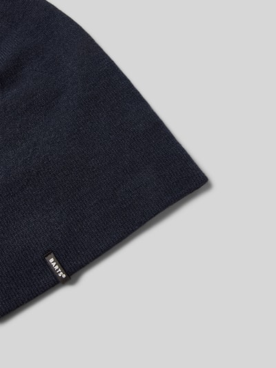 Barts Beanie met labeldetail, model 'ECLIPSE' Marineblauw - 2