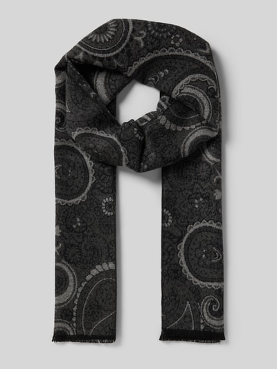 Christian Berg Men Sjaal met rafels Antraciet - 1