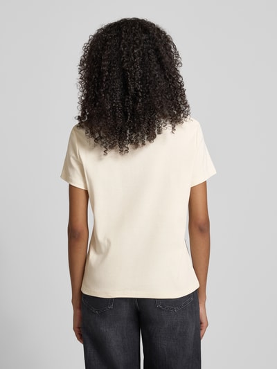 Mustang T-Shirt mit Label-Print Modell 'Rosewood' Ecru 5