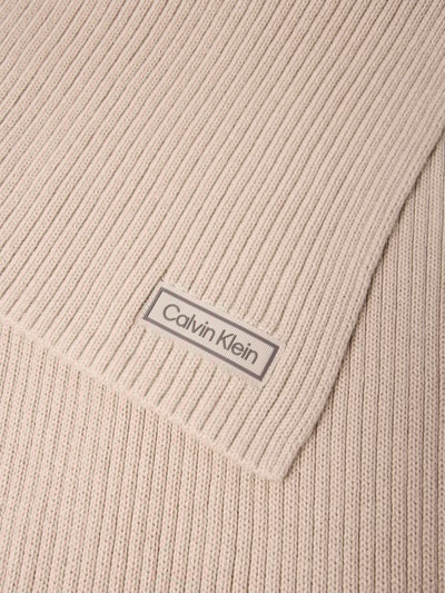 CK Calvin Klein Schal mit Kaschmir-Anteil und Label-Patch Beige Melange 2