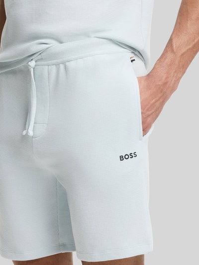 BOSS Szorty dresowe o kroju regular fit z mieszanka bawełny Jasnoniebieski 3