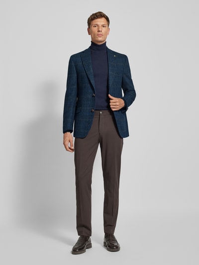 Carl Gross Slim fit 2-knoops colbert van scheerwol, model 'Theo' Donkerblauw - 1