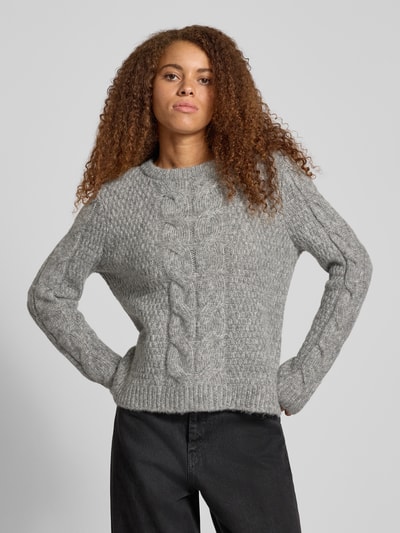 Pieces Regular fit gebreide pullover met wol, modell 'NINA' Grafiet - 4