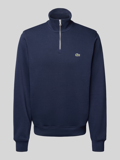 Lacoste Bluza z kołnierzem o kroju regular fit z czystej bawełny Granatowy 2