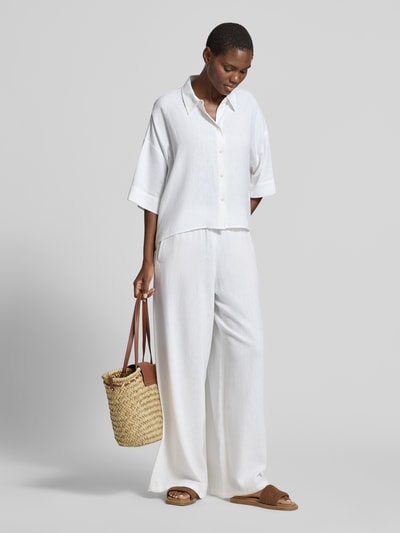 DRYKORN relaxed fit blouse van linnen-viscosemix Wit - 1