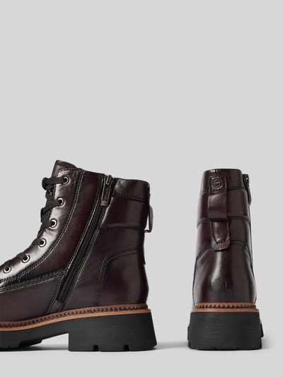 Tamaris Leren boots met treklus Donkerrood - 2