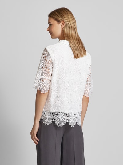 comma Bluse mit Spitzenbesatz Offwhite 5