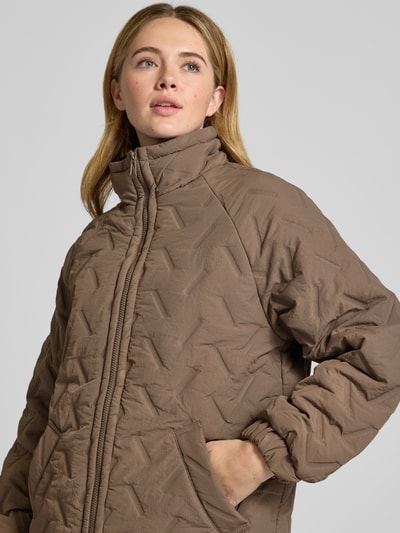 FREE/QUENT Regular Fit Mantel mit Stehkragen Modell 'Crown' Mittelbraun 3