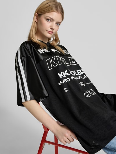 Karo Kauer Oversized T-shirt met labelprint Zwart - 3