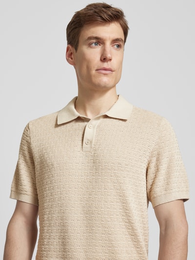 MCNEAL Regular Fit Poloshirt mit Strukturmuster Beige 3