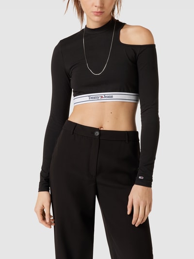 Tommy Jeans Kort shirt met lange mouwen en elastische band met logo Zwart - 4