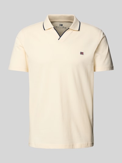 Christian Berg Men Regular fit poloshirt met logostitching en polokraag Metallic beige - 2