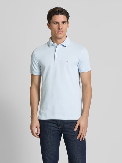 Tommy Hilfiger Slim fit poloshirt met logostitching, model '1985' Lichtblauw - 4