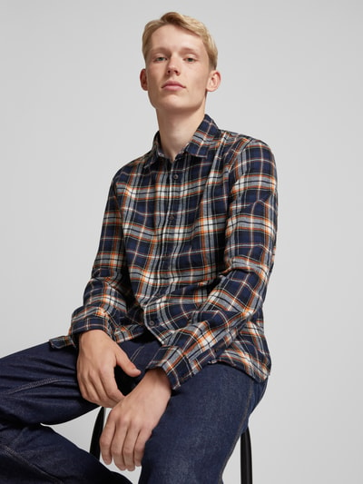 Jack & Jones Regular Fit Freizeithemd mit Kentkragen Modell 'JOSHUA' Dunkelblau 3