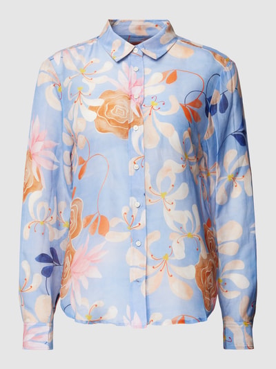 GANT Hemdbluse aus Baumwoll-Mix mit Seiden-Anteil mit Allover-Muster Hellblau 2