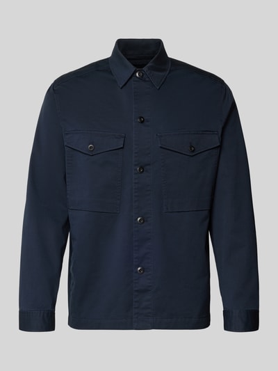 Produktfoto, Regular Fit Hemdjacke mit Brusttaschen van G-Star Raw in donkerblauw katoenmix, met lange mouwen, kentkraag, knoopsluiting.