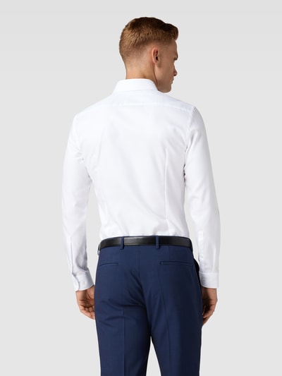 Jake*s Super Slim Fit Businesshemd in unifarbenem Design Weiss 5