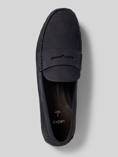 JOOP! SHOES Mocassins van leer met labeldetail, model 'piola' Marineblauw - 4