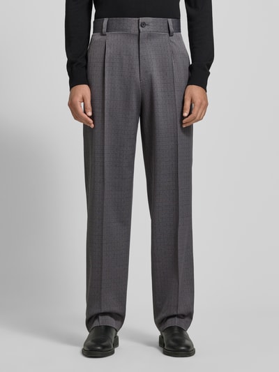 HUGO Loose Fit Anzughose aus Schurwoll-Mix Modell 'FLIPS251X' Mittelgrau 4