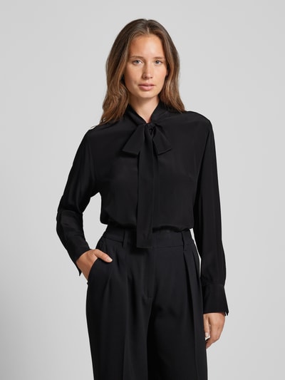 BOSS Zijden blouse met strikdetail, model 'Bryon' Zwart - 4