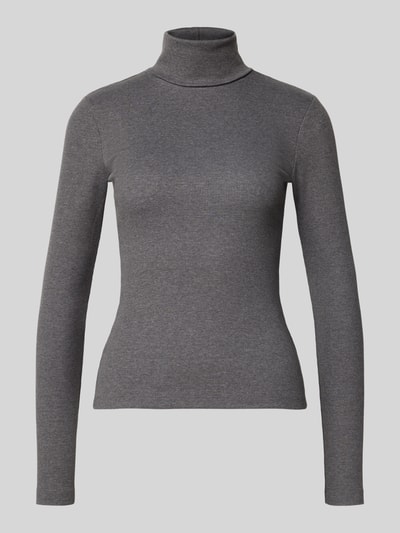 Vero Moda Slim Fit Langarmshirt mit Baumwollanteil Modell 'CHLOE' Anthrazit 2