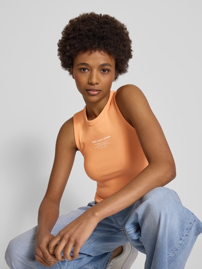 Pepe Jeans Tanktop met labelprint, model 'VIV' Oranje - 3