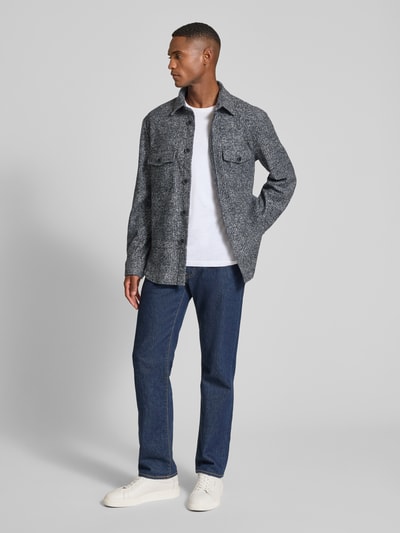 MAERZ Muenchen Hemdjacke mit Seiden-Anteil Marine 1