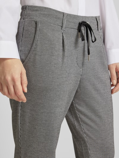 Tom Tailor Regular Fit Stoffhose mit Hahnentritt-Muster und Tunnelzug Black 3