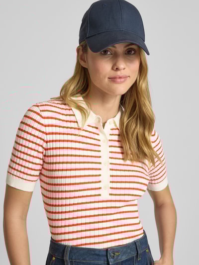 Gant Poloshirt mit gerippten Abschlüssen Koralle 3