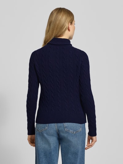 Polo Ralph Lauren Slim Fit Rollkragenpullover mit Label-Stitching Dunkelblau 5