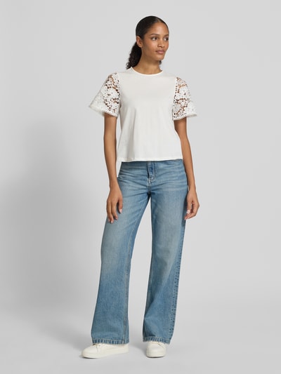 Vero Moda T-shirt o kroju regular fit z czystej bawełny model ‘PANNA’ Biały 1