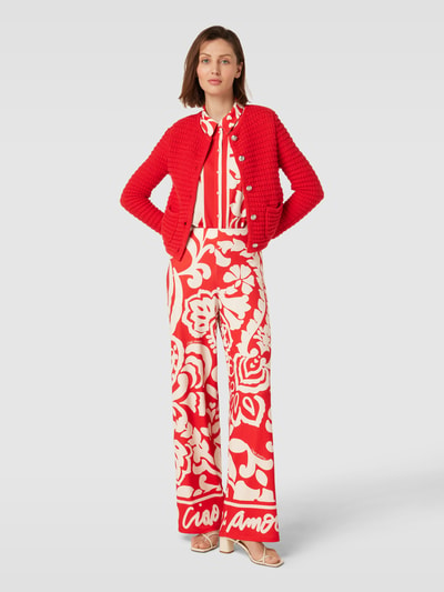 Oui Stoffhose mit Paisley-Muster Rot 1