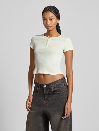 Review T-shirt z okrągłym dekoltem Biały 4