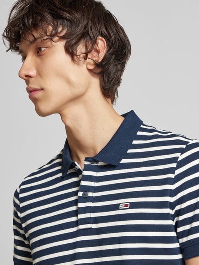 Tommy Jeans Slim Fit Poloshirt mit Logo-Stitching Marine 3