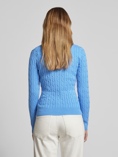 Gant Strickpullover mit Label-Stitching Royal 5