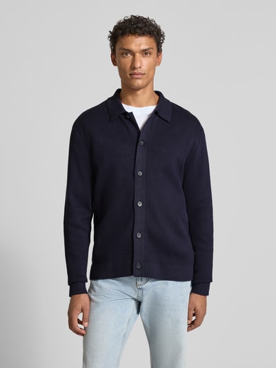 Jack & Jones Premium Strickjacke mit Kentkragen Modell 'MILANO' Dunkelblau 4