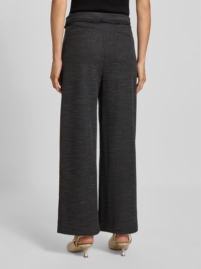 ICHI Broek met structuurmotief, model 'KATE FRINGA' Zwart - 5