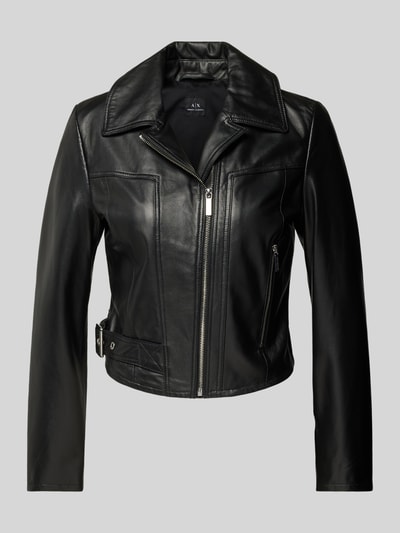 ARMANI EXCHANGE Lederjacke mit Reißverschlusstasche Black 2