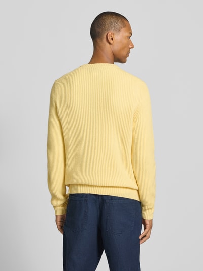 FTC Cashmere Strickpullover aus Kaschmir mit Rundhalsausschnitt Hellgelb 5